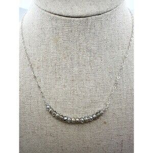 925 Sterling Silver Made With Swarovski Crystal Element Necklace 18”